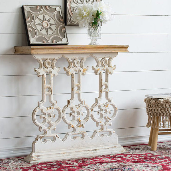Intricate Scrollwork Console Table