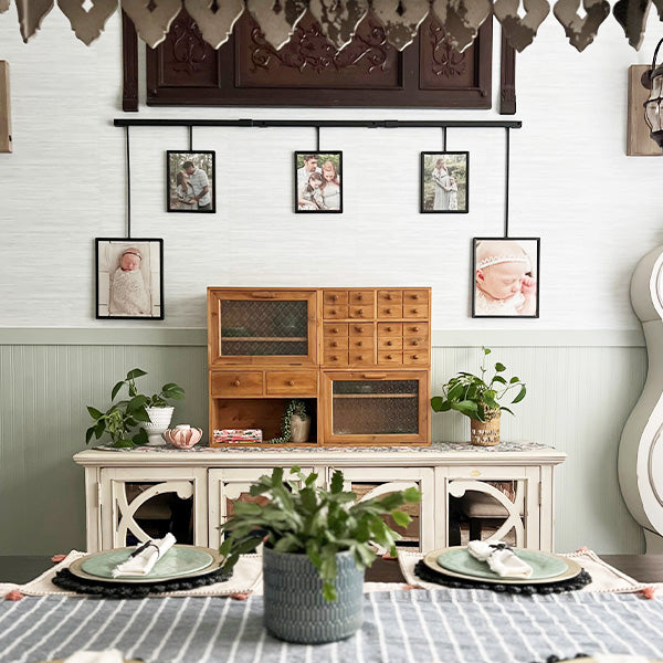 Rustic Wooden Tabletop Storage Cabinet