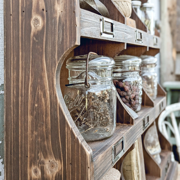 Rustic Nine Cubby Wooden Wall Shelf