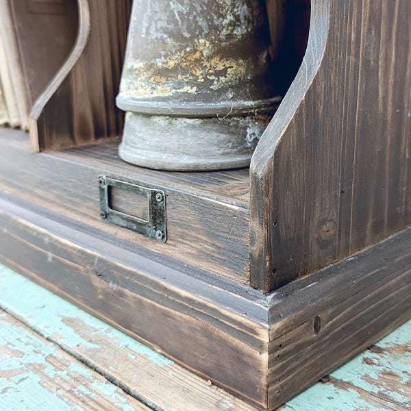 Rustic Nine Cubby Wooden Wall Shelf