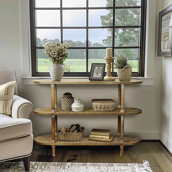 Aurora 3 Tiered Wood Console Table