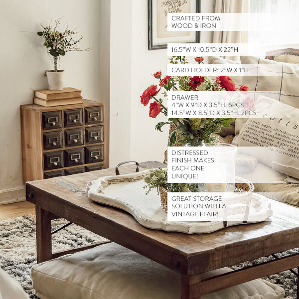 Vintage Inspired Apothecary Wooden Cabinet