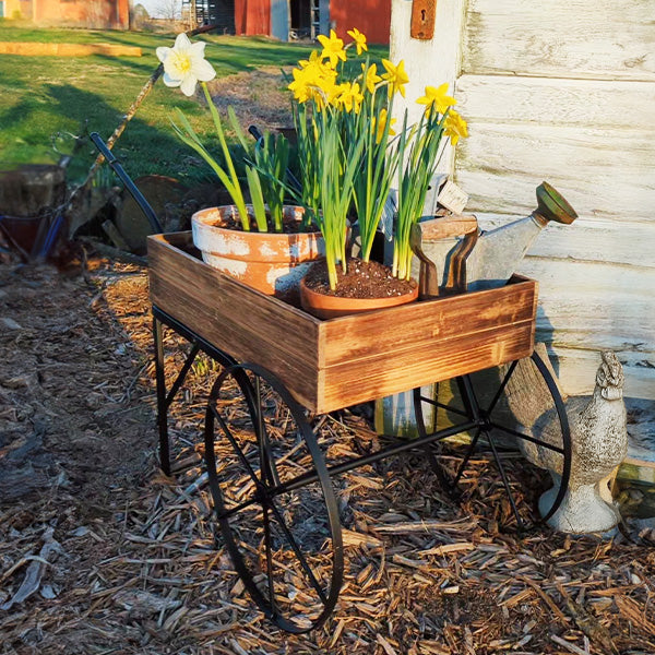 Vintage Inspired Flower Garden Cart Wagon