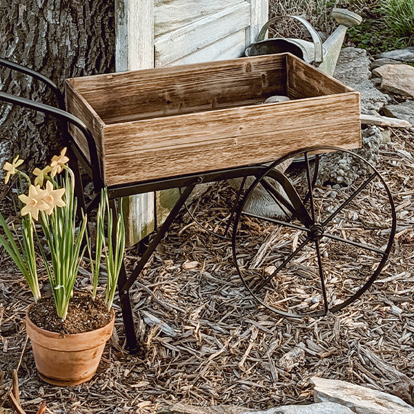 Vintage Inspired Flower Garden Cart Wagon