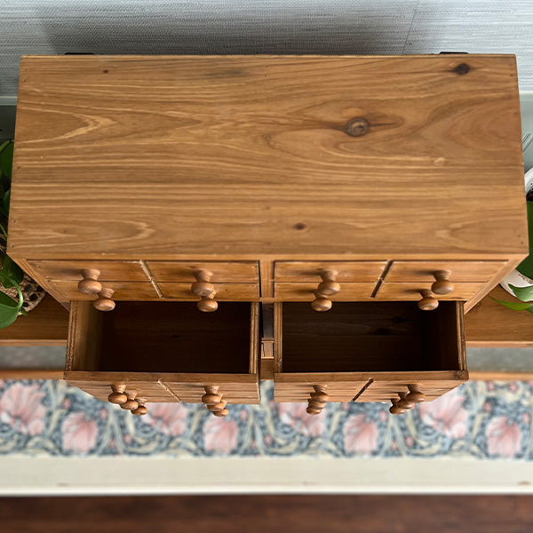 Rustic Wooden Tabletop Storage Cabinet