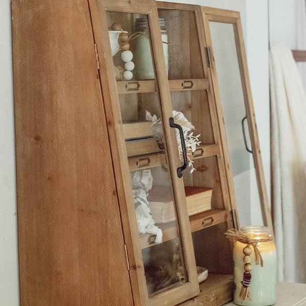 Wooden Baker's Display Wall Cabinet