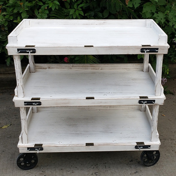 White Wooden Bakery Cart