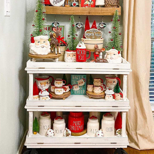 White Wooden Bakery Cart