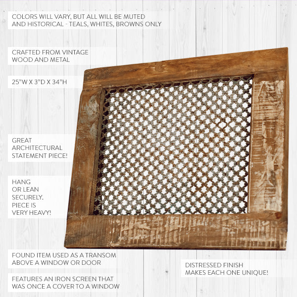 FOUND Antique Wooden Window with Screen