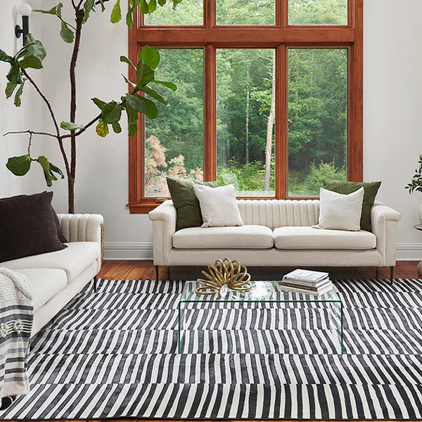 Striped Pattern Hand Tufted Area Rug, Pick Your Color/Size