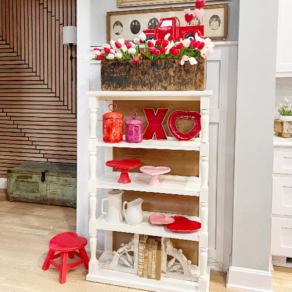 Red XO Metal Serving Trays, Set of Two