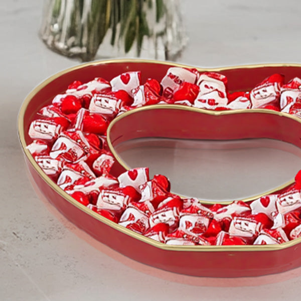 Red XO Metal Serving Trays, Set of Two