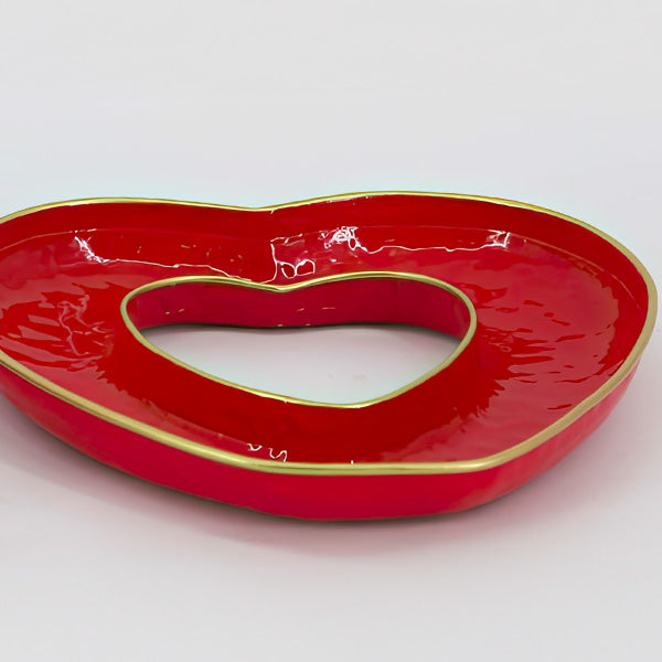 Red XO Metal Serving Trays, Set of Two
