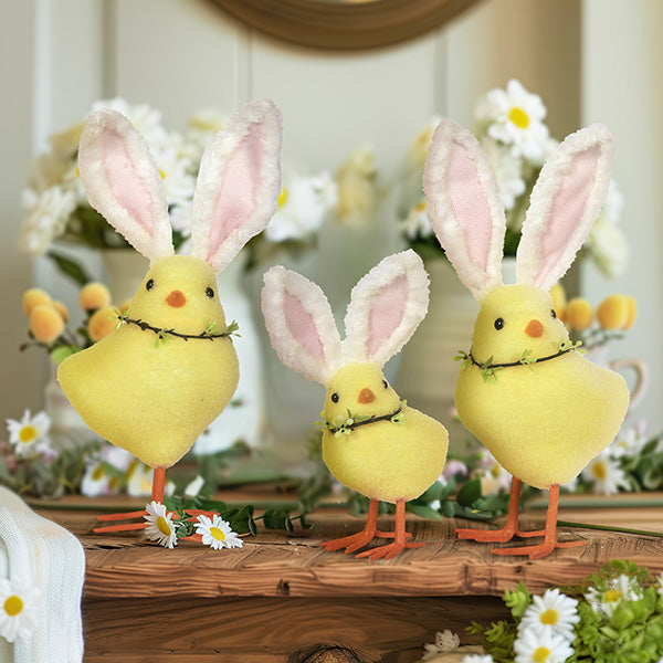 Easter Chicks with Bunny Ears, Set of 3