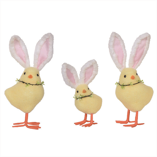 Easter Chicks with Bunny Ears, Set of 3