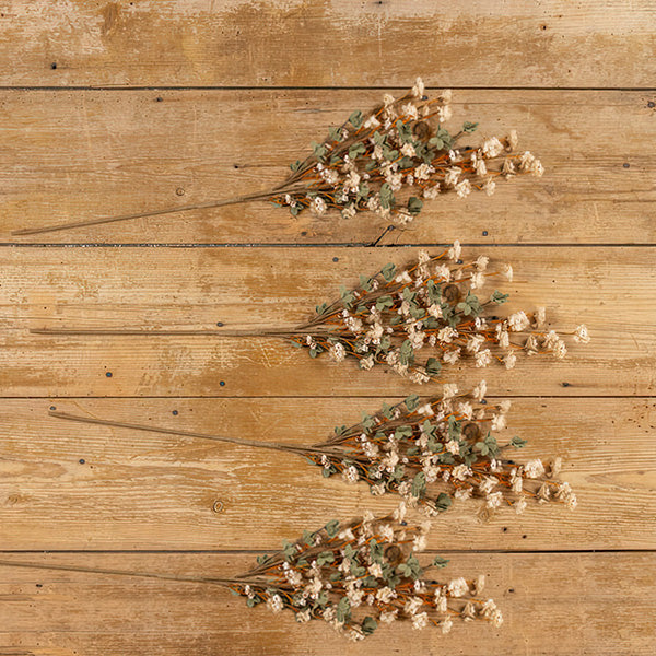 Lifelike Beige Wild Zinnia Spray, Set of 4