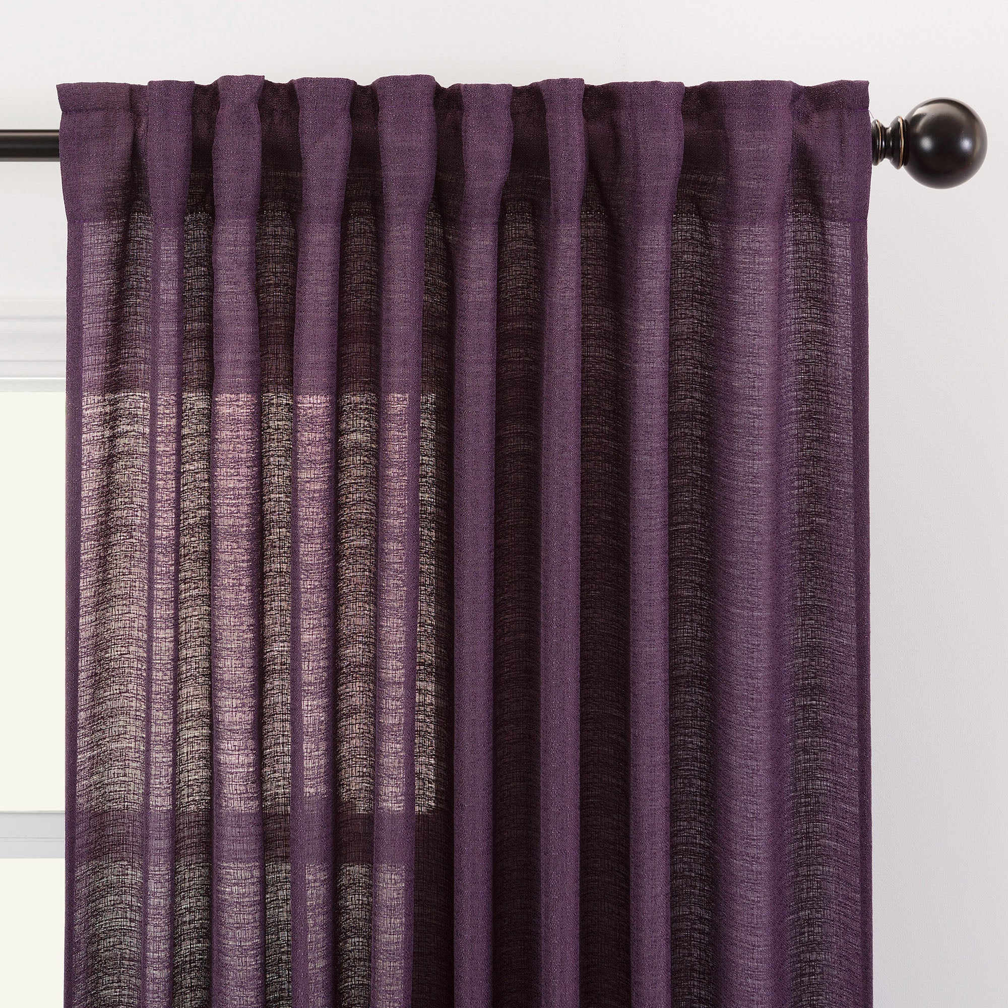 Faux Belgian Flax Solid Curtains-Tolkye