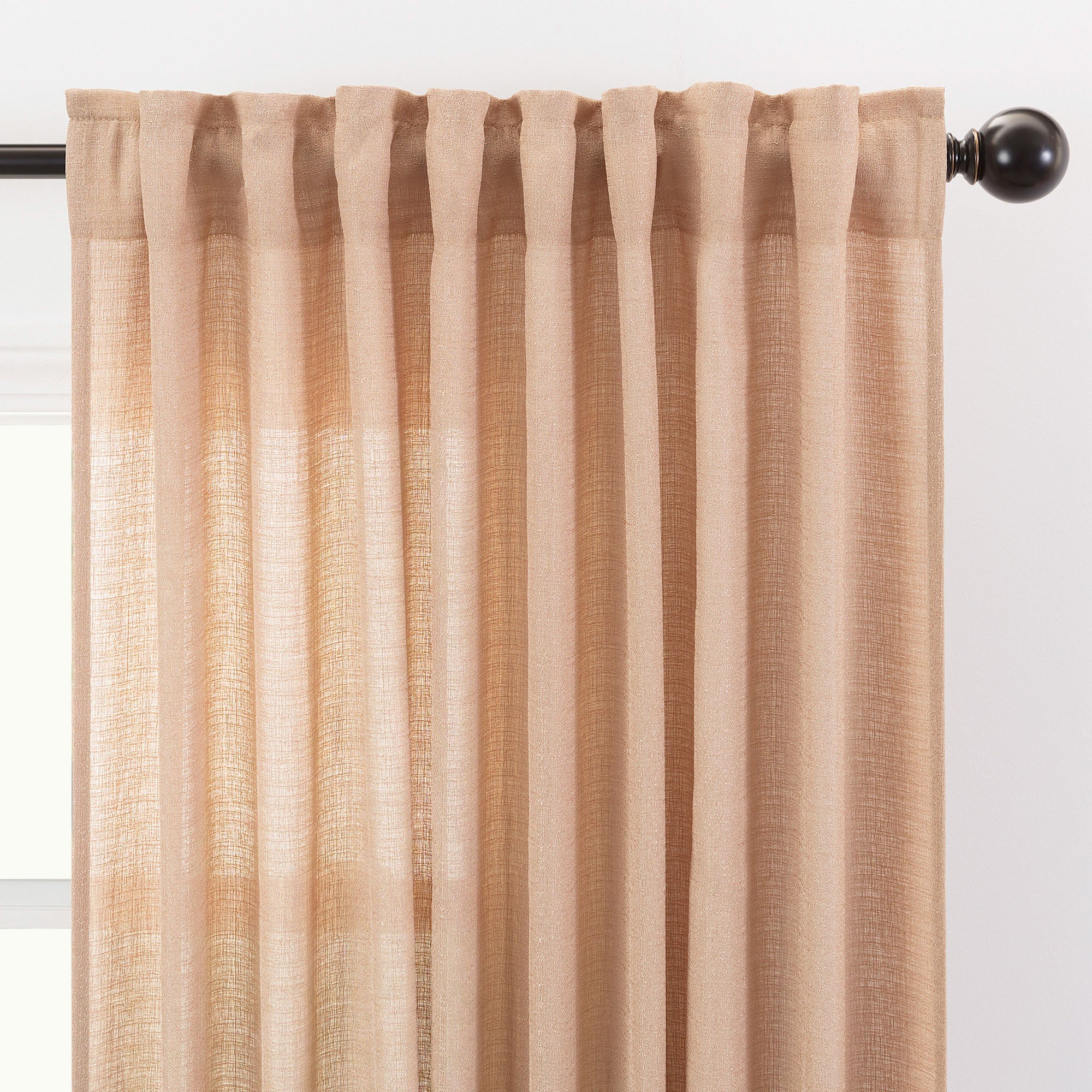 Faux Belgian Flax Solid Curtains-Tolkye