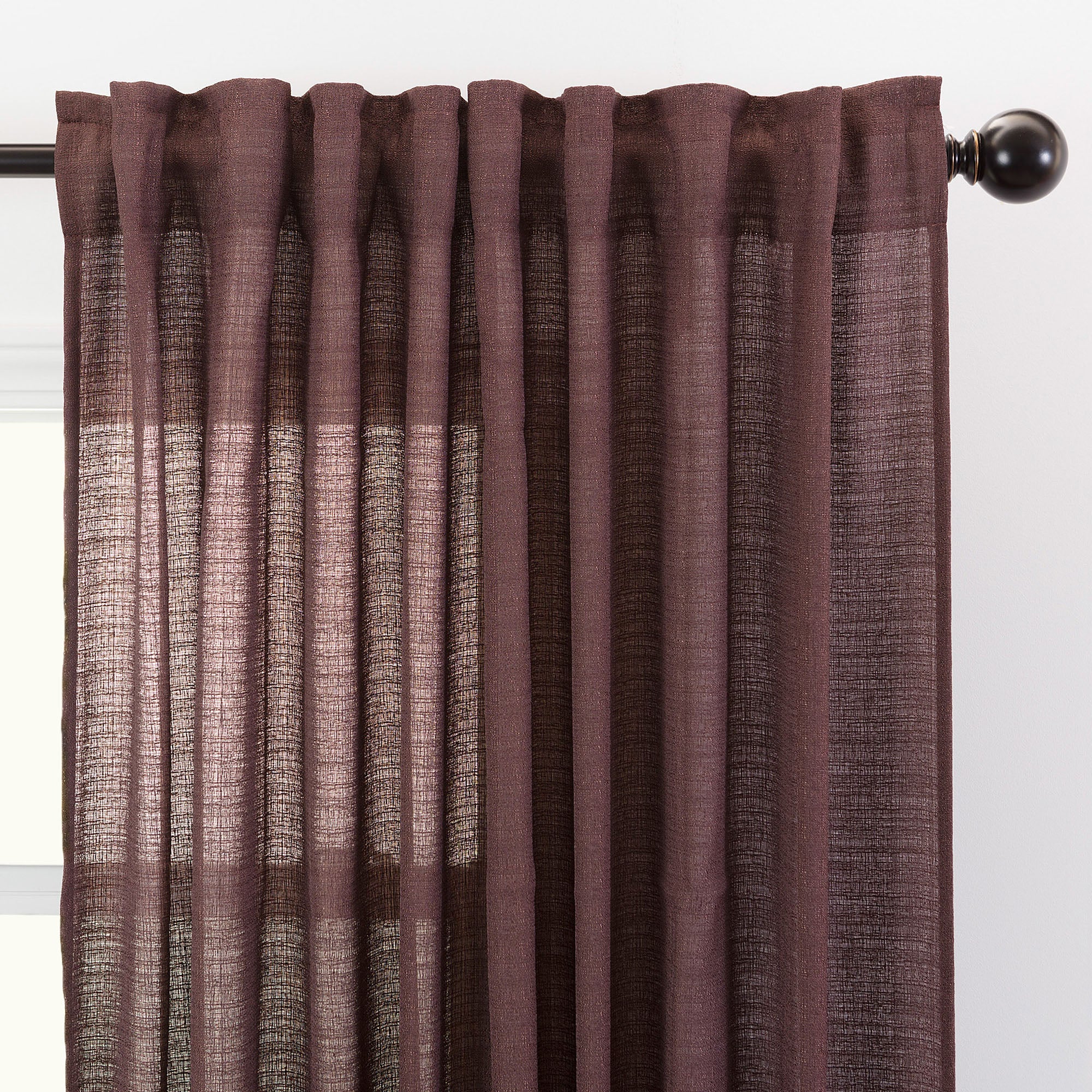 Faux Belgian Flax Solid Curtains-Tolkye