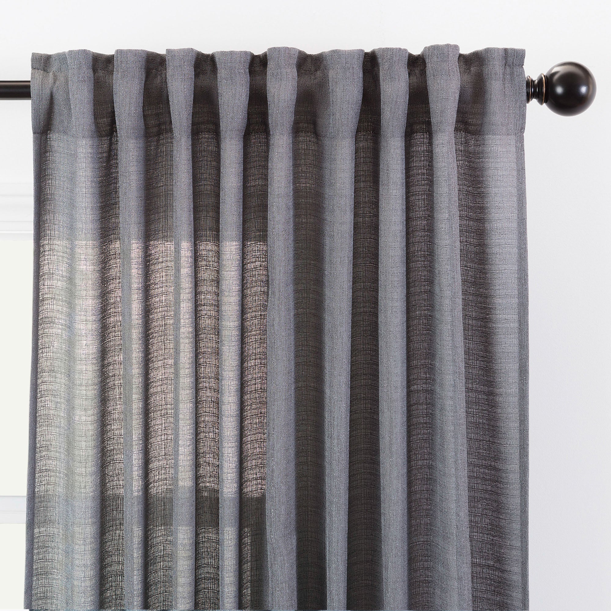 Faux Belgian Flax Solid Curtains-Tolkye