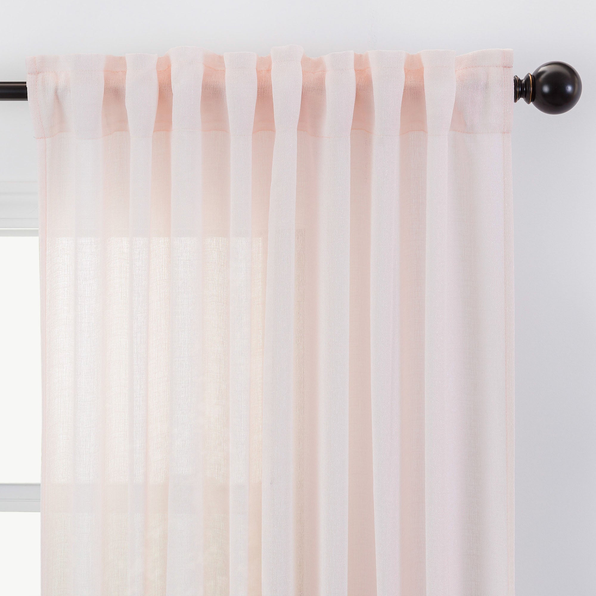Faux Belgian Flax Solid Curtains-Tolkye