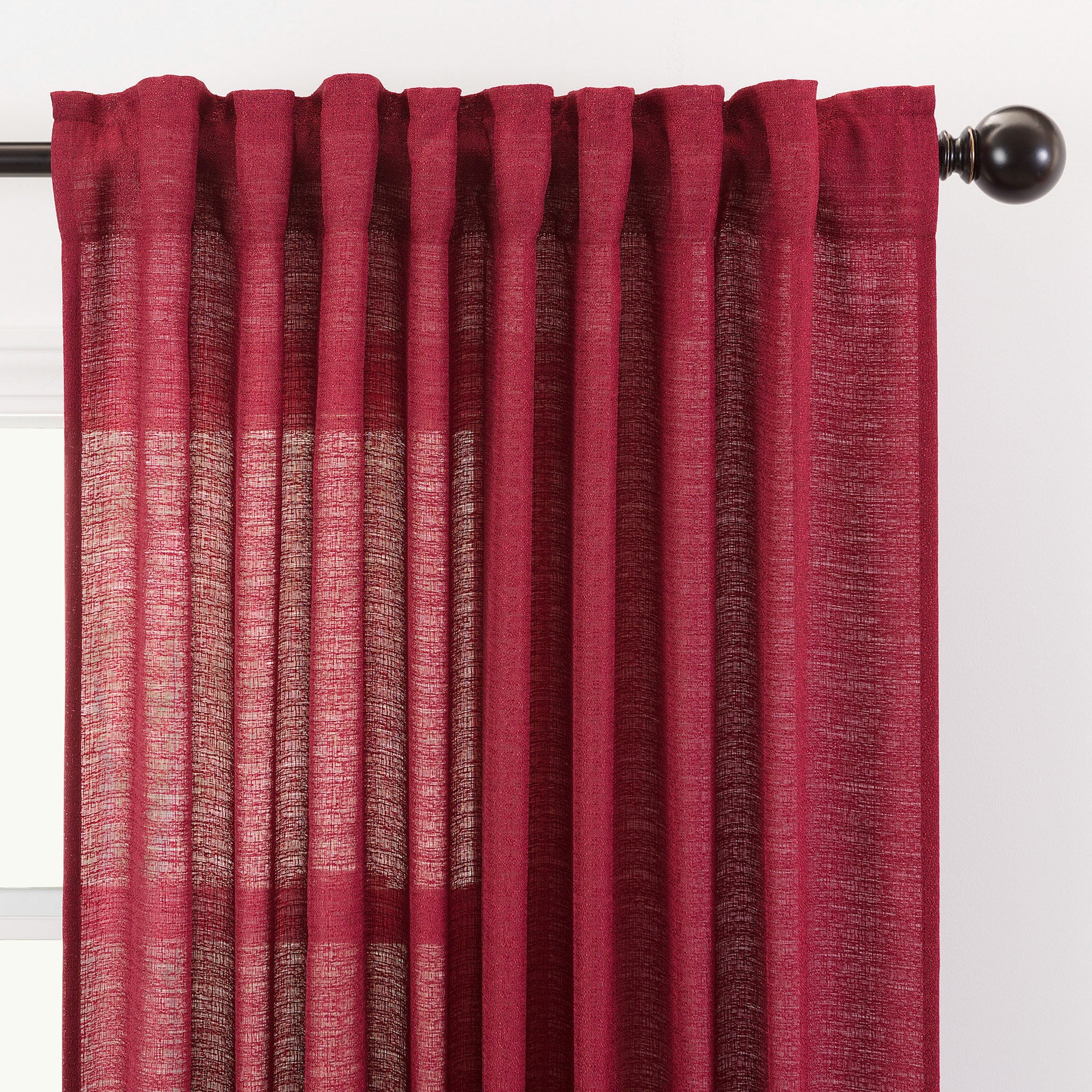 Faux Belgian Flax Solid Curtains-Tolkye