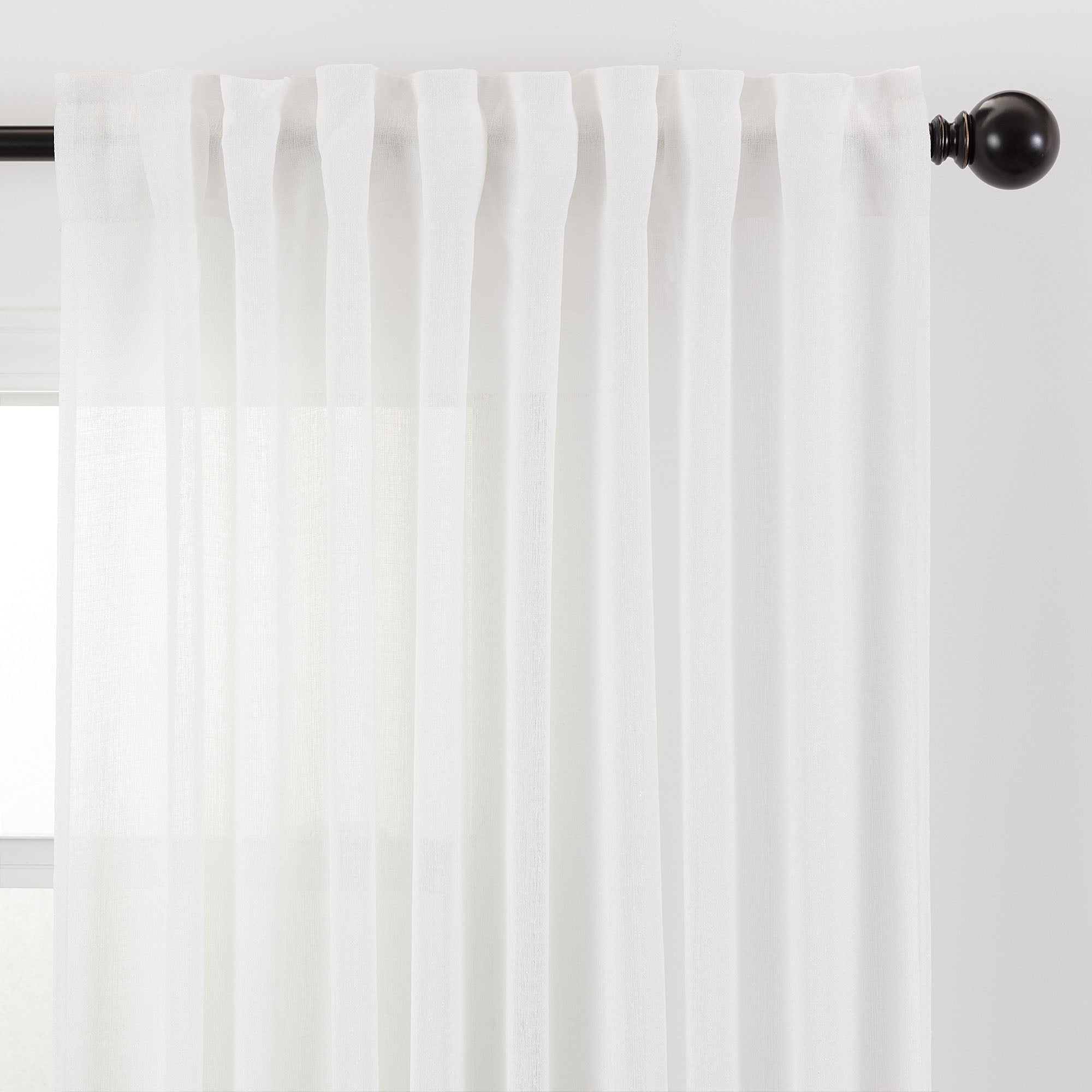 Faux Belgian Flax Solid Curtains-Tolkye