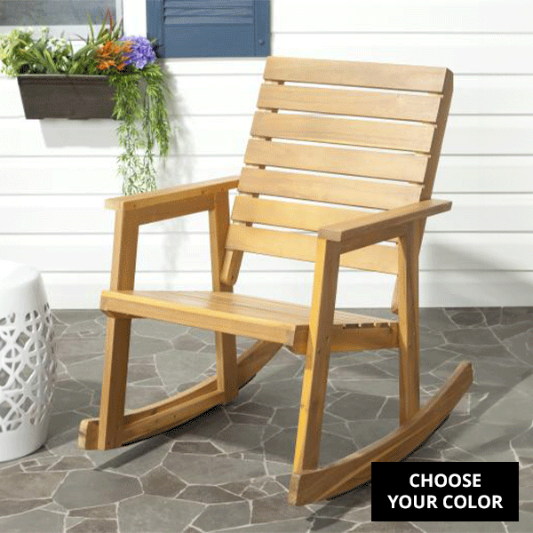 Acacia Wood Rocking Chair, Pick Your Color