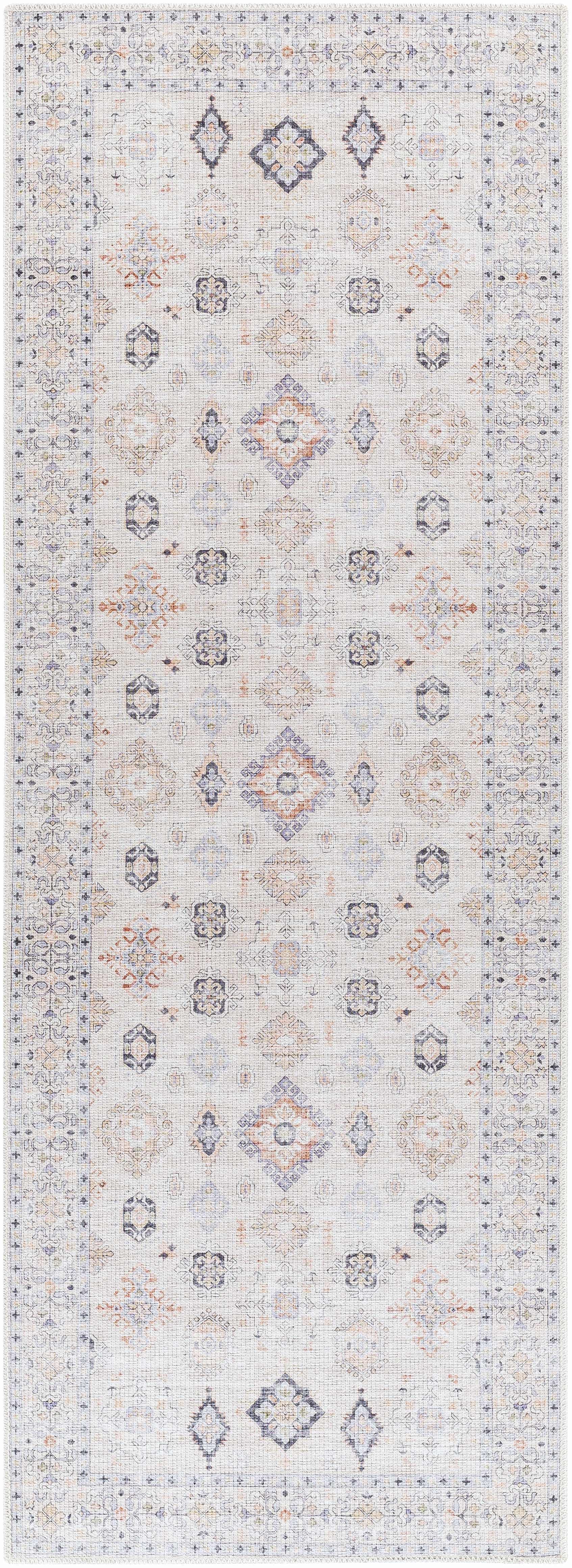 Denim Beige Vintage Washable Area Rug