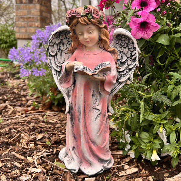 Glowing Solar LED Crown Praying Angel Figurine