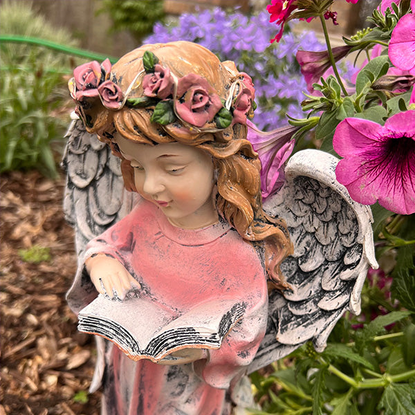 Glowing Solar LED Crown Praying Angel Figurine