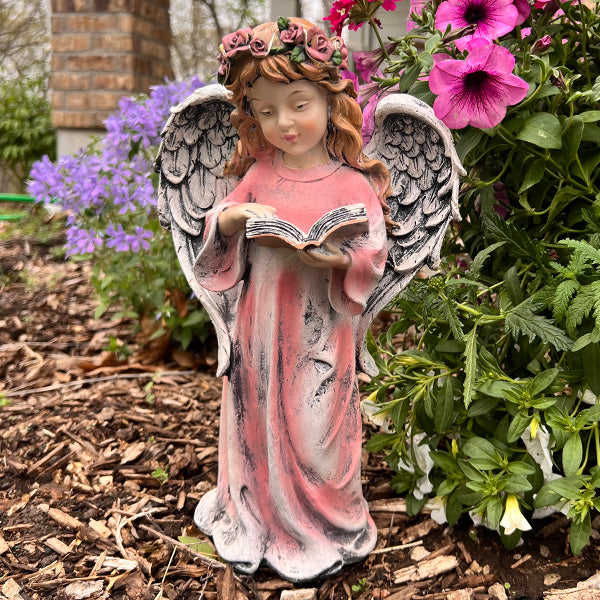 Glowing Solar LED Crown Praying Angel Figurine