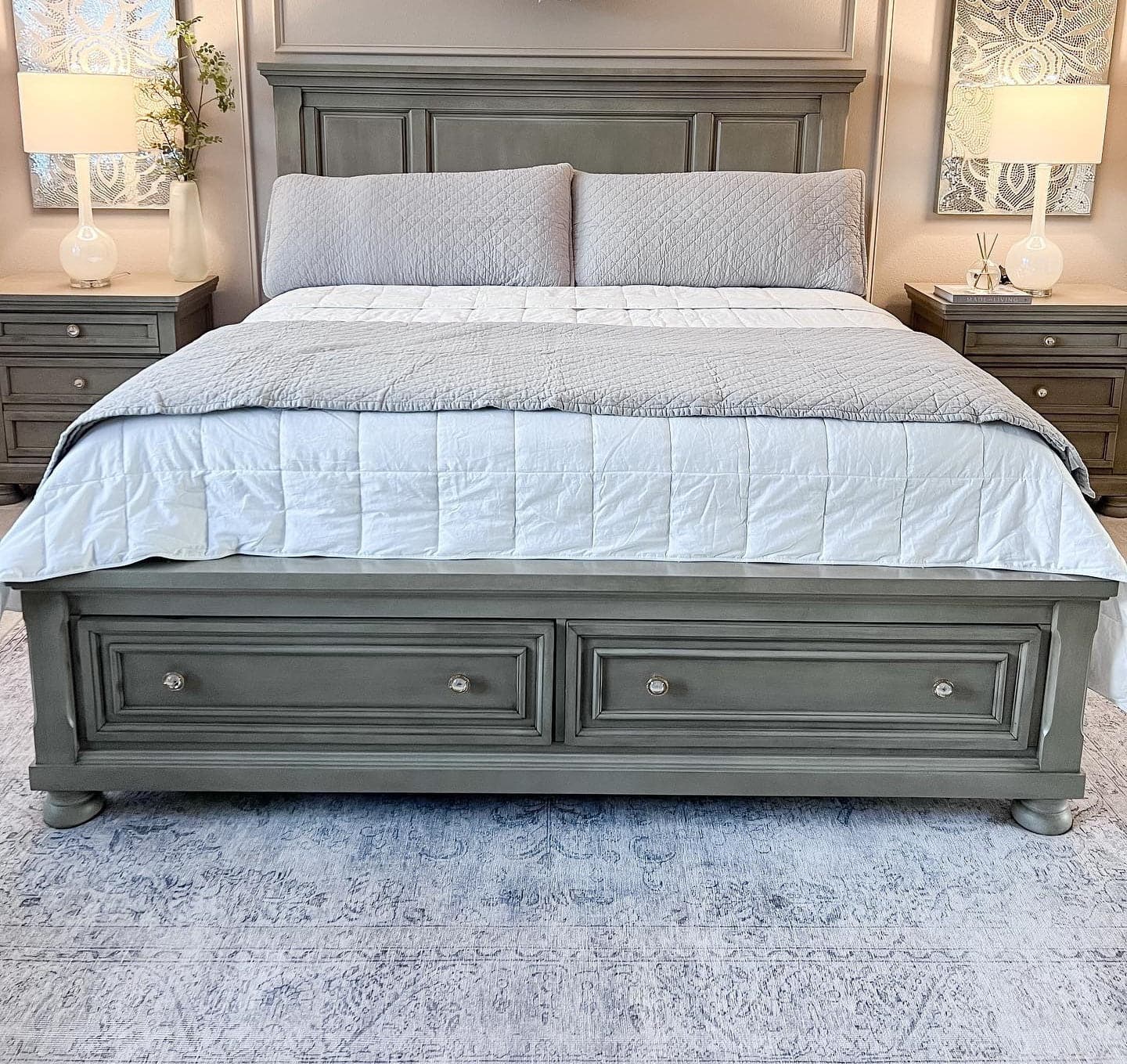 Belgian Flax Linen Rich Cotton Blend Quilt 3 Piece Set-Tolkye