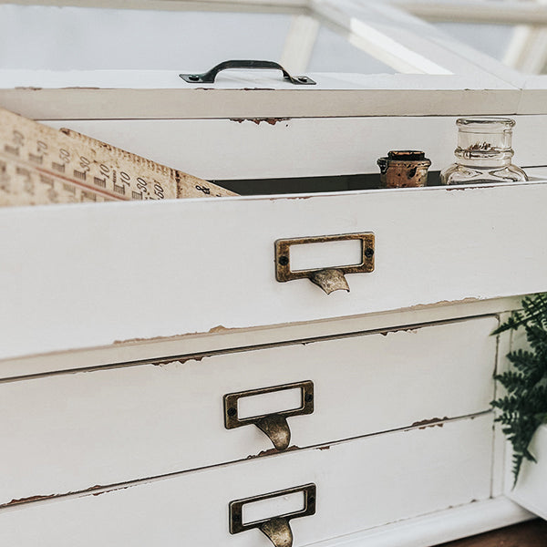 Vintage-Inspired Apothecary Cabinet with Lift-Top Storage