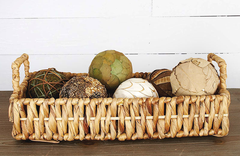 Woven Seagrass Basket with Handles  Set of 3