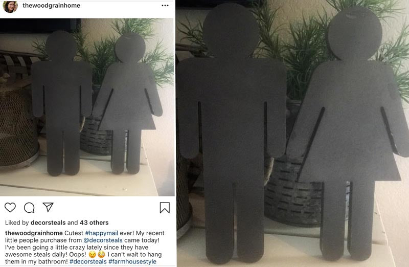 *LARGE* Metal Gender Bathroom Signs  Set of 2