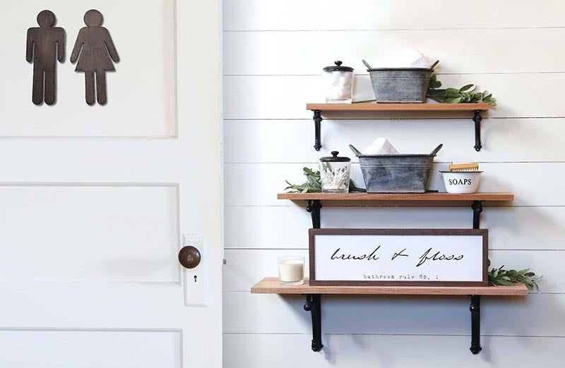 *LARGE* Metal Gender Bathroom Signs  Set of 2