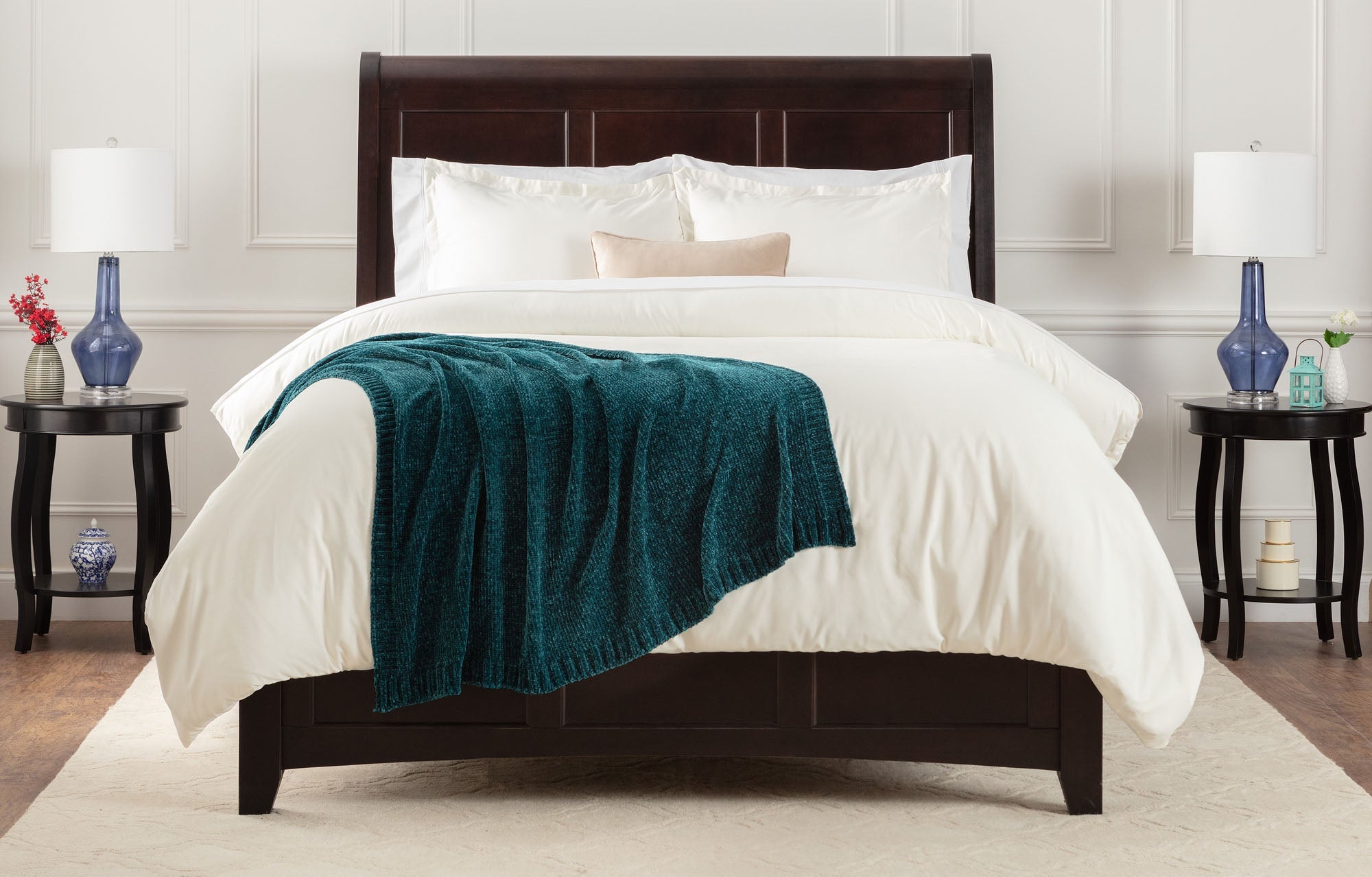 Chenille Luxe Border Throw Blanket-Tolkye