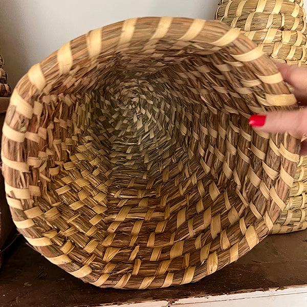 Handwoven Natural Palm Bee Skep Cloche, Set of Two, Choose Your Size