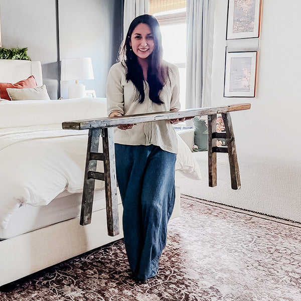 Vintage Inspired Wooden Bench Potting Riser