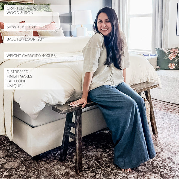 Vintage Inspired Wooden Bench Potting Riser