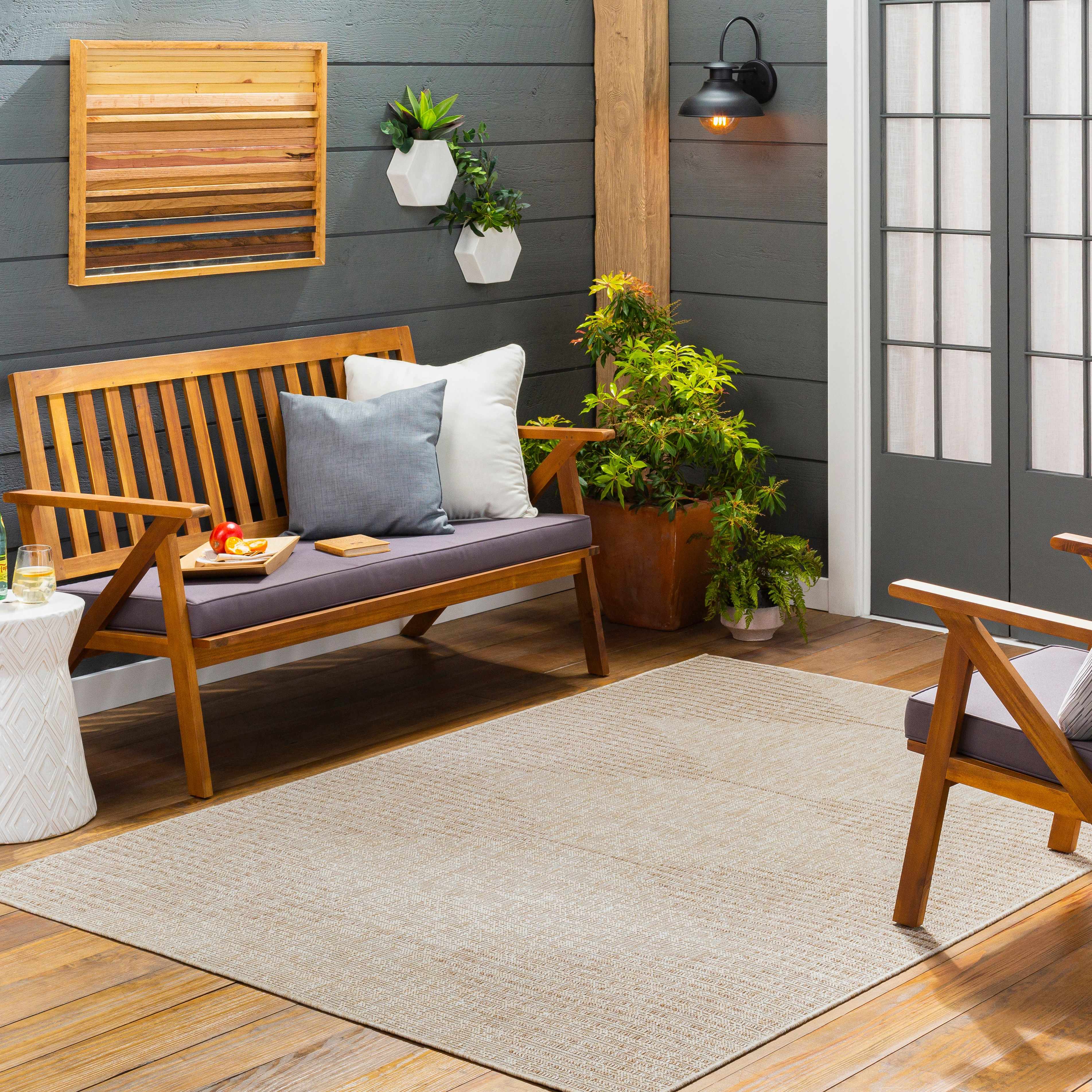 Beige Pattern Outdoor Rug