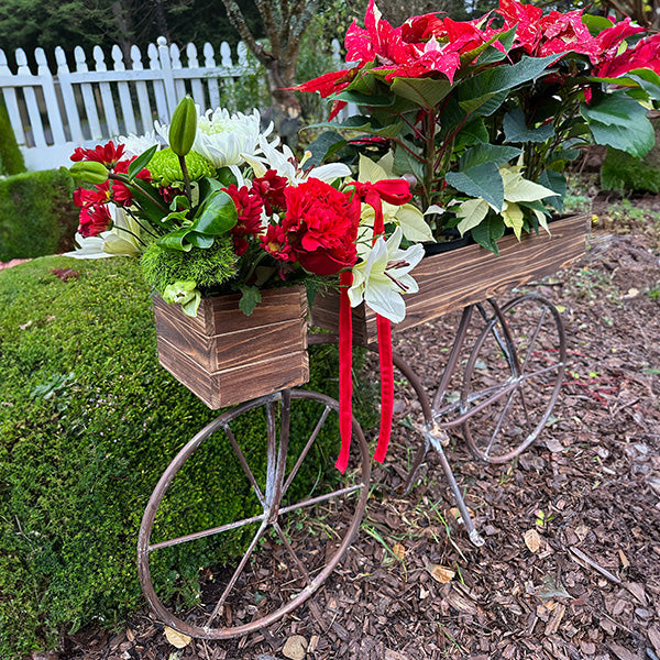 41 Inch Wood and Iron Garden Bicycle Planter