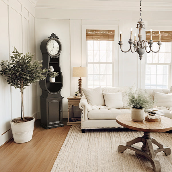 Huge 74 Inch Black Mora Clock with Shelves