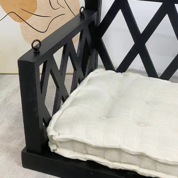 Black Porch Swing with Cushion