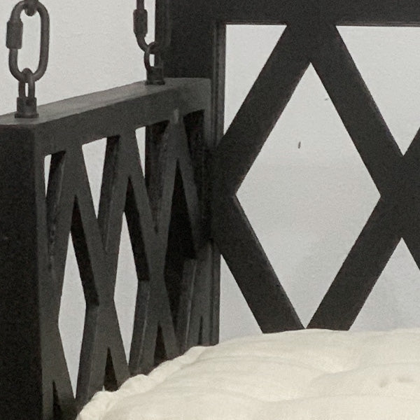 Black Porch Swing with Cushion