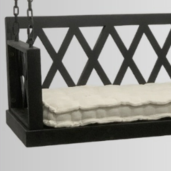 Black Porch Swing with Cushion