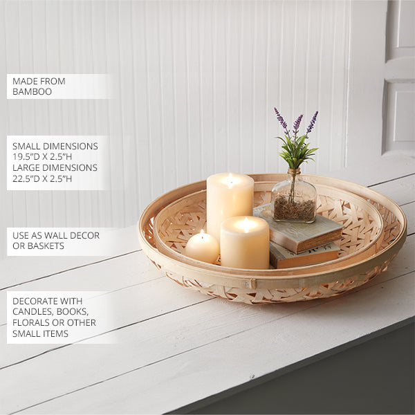 Boho Bamboo Baskets, Set of Two