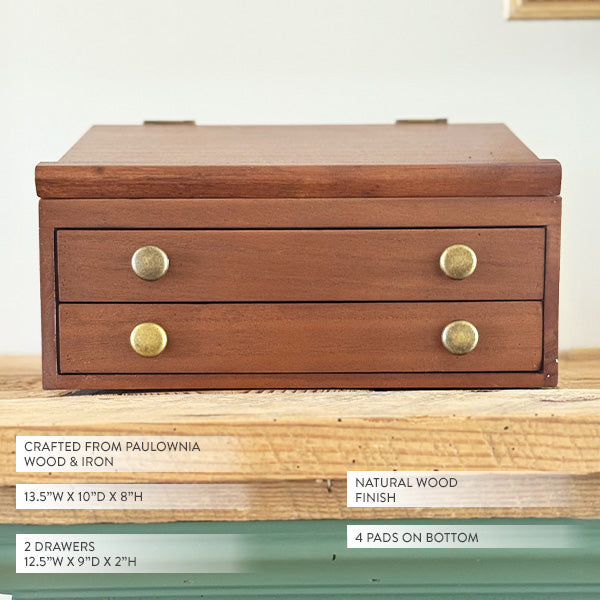 Vintage-Inspired Wooden Slant-Top Desk Organizer