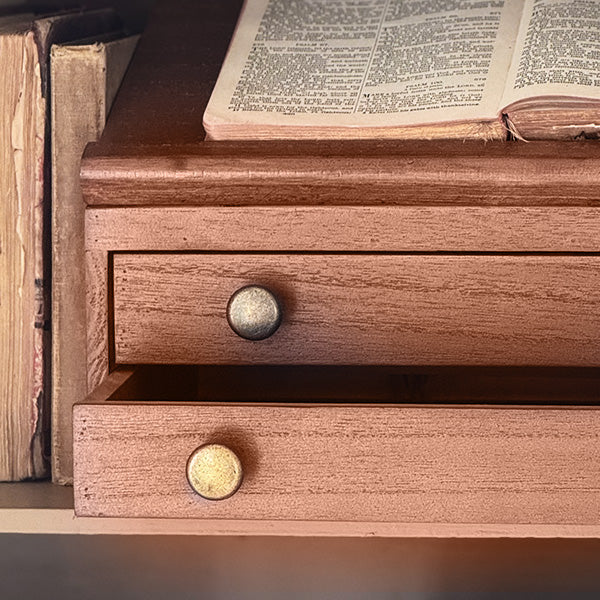 Vintage-Inspired Wooden Slant-Top Desk Organizer